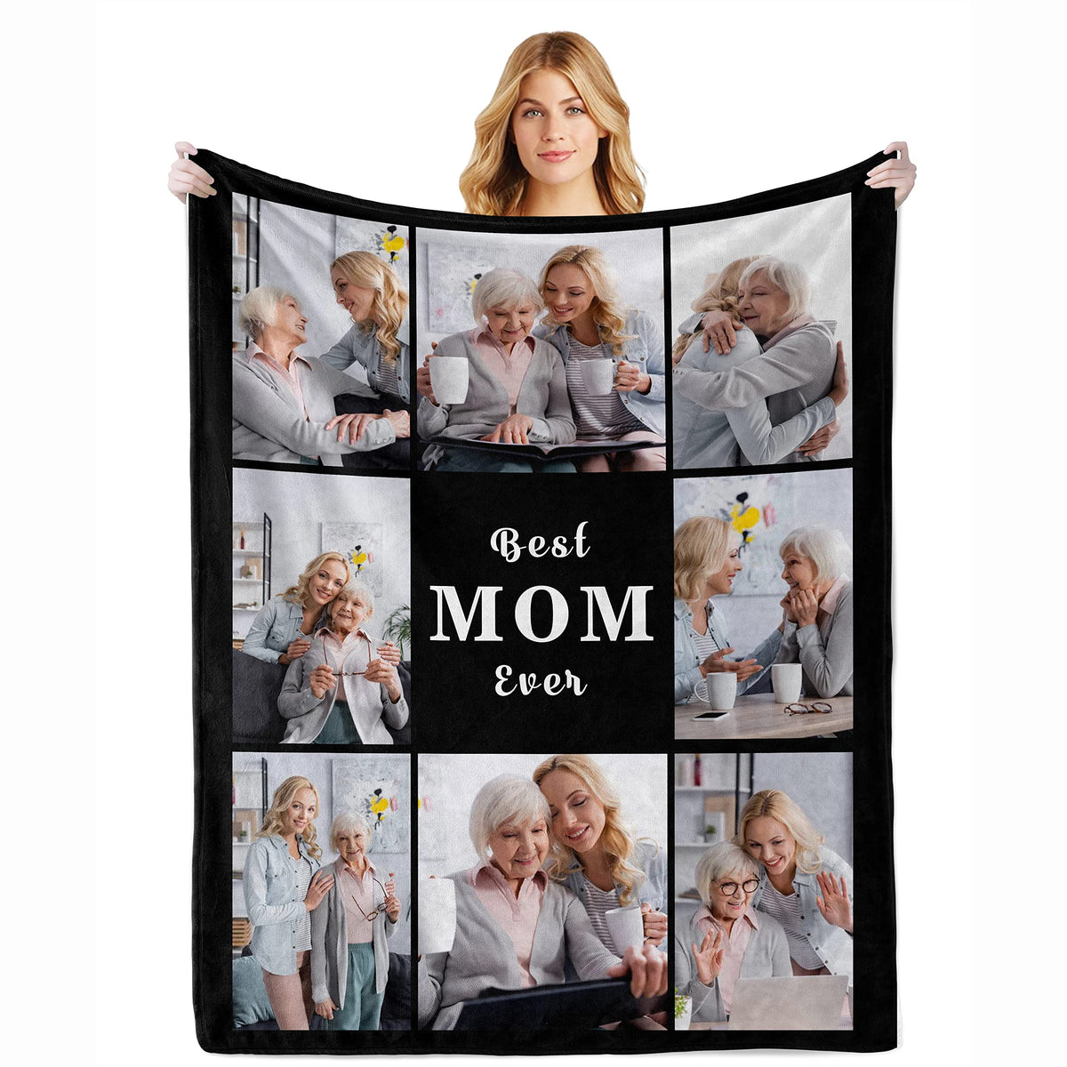 Best Mom Ever Custom Blankets Personalized Blanket With Photo Text Customized Picture Throw Blanket For Family Mom Dad Sisters G