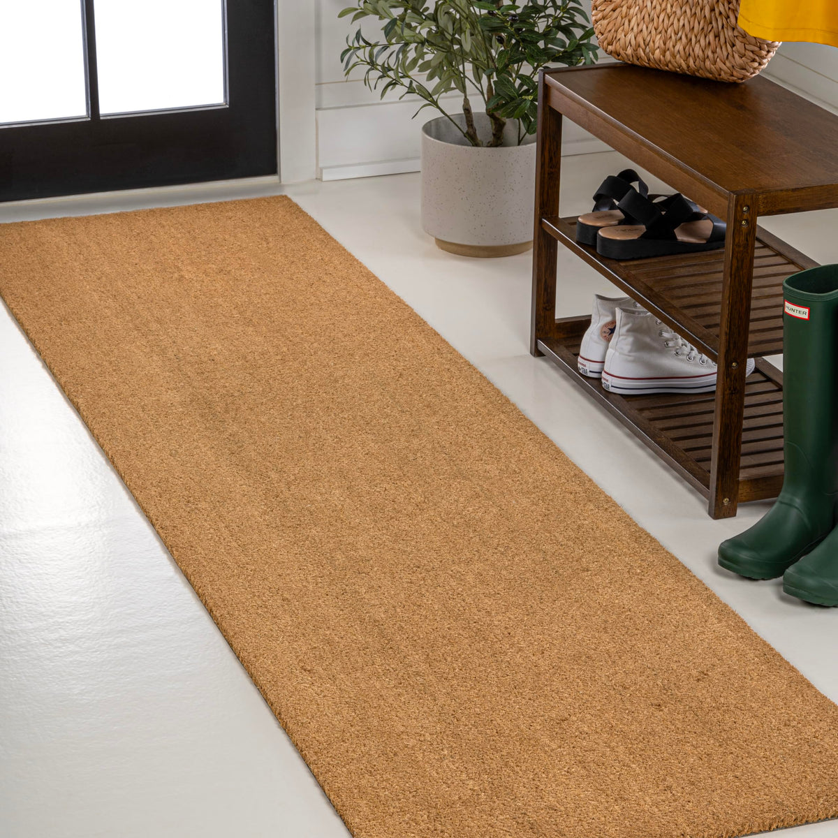 Jonathan Y Chg100A-28 Peater Classic Casual Commerical Natural Coir Light Brown 2 Ft. X 8 Ft. Doormat For Entrance, Front Door,