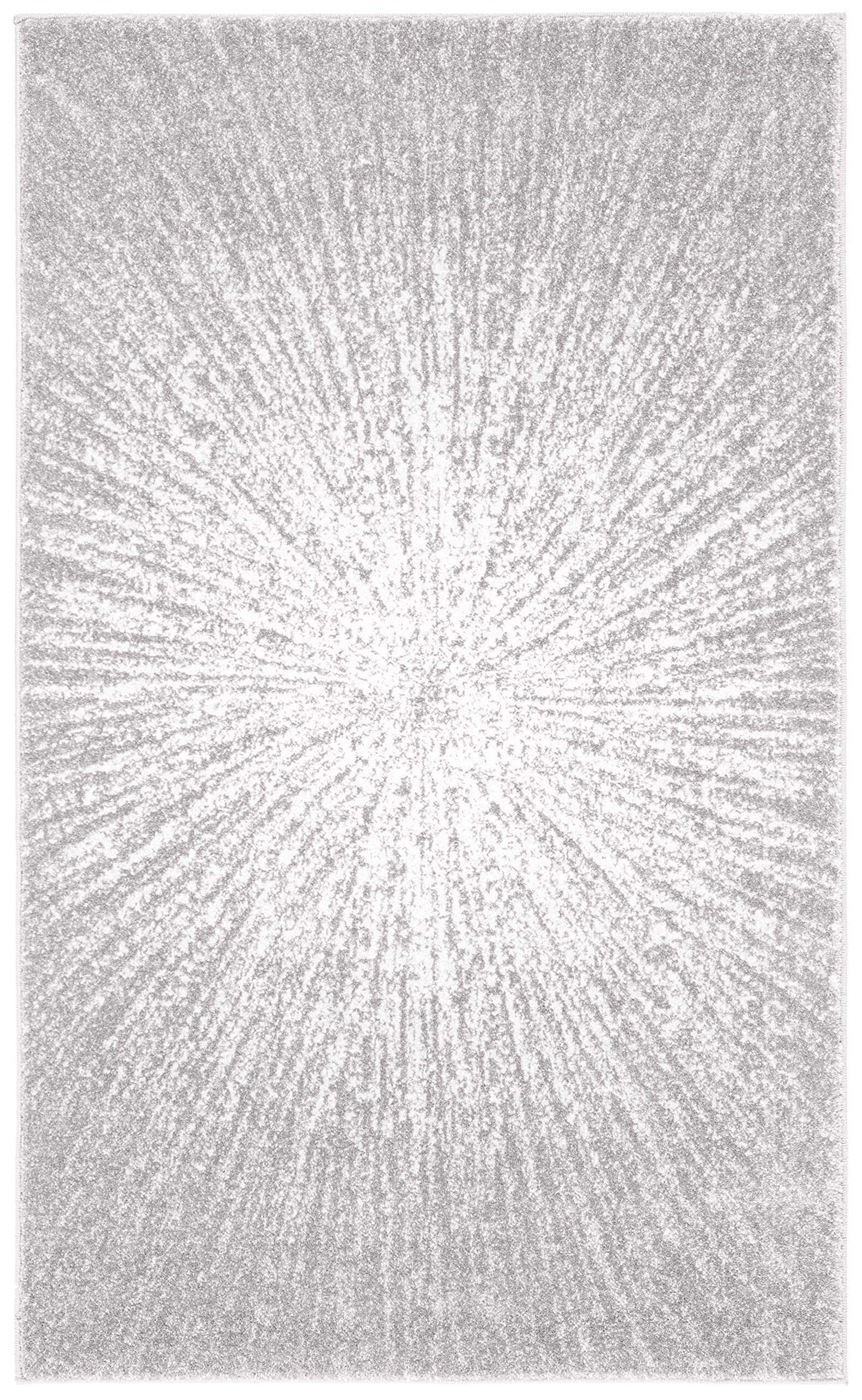 SAFAVIEH Evoke Collection 22 x 5 Dark Grey/Ivory EVK228H Abstract Burst Non-Shedding Living Room Bedroom Area Rug