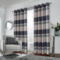 Always4U 100% Blackout Plaid Curtains For Bedroom Living Room Woolen Look Black Tartan Grommet Thermal 2 Panels 54 * 95 Blue Whi