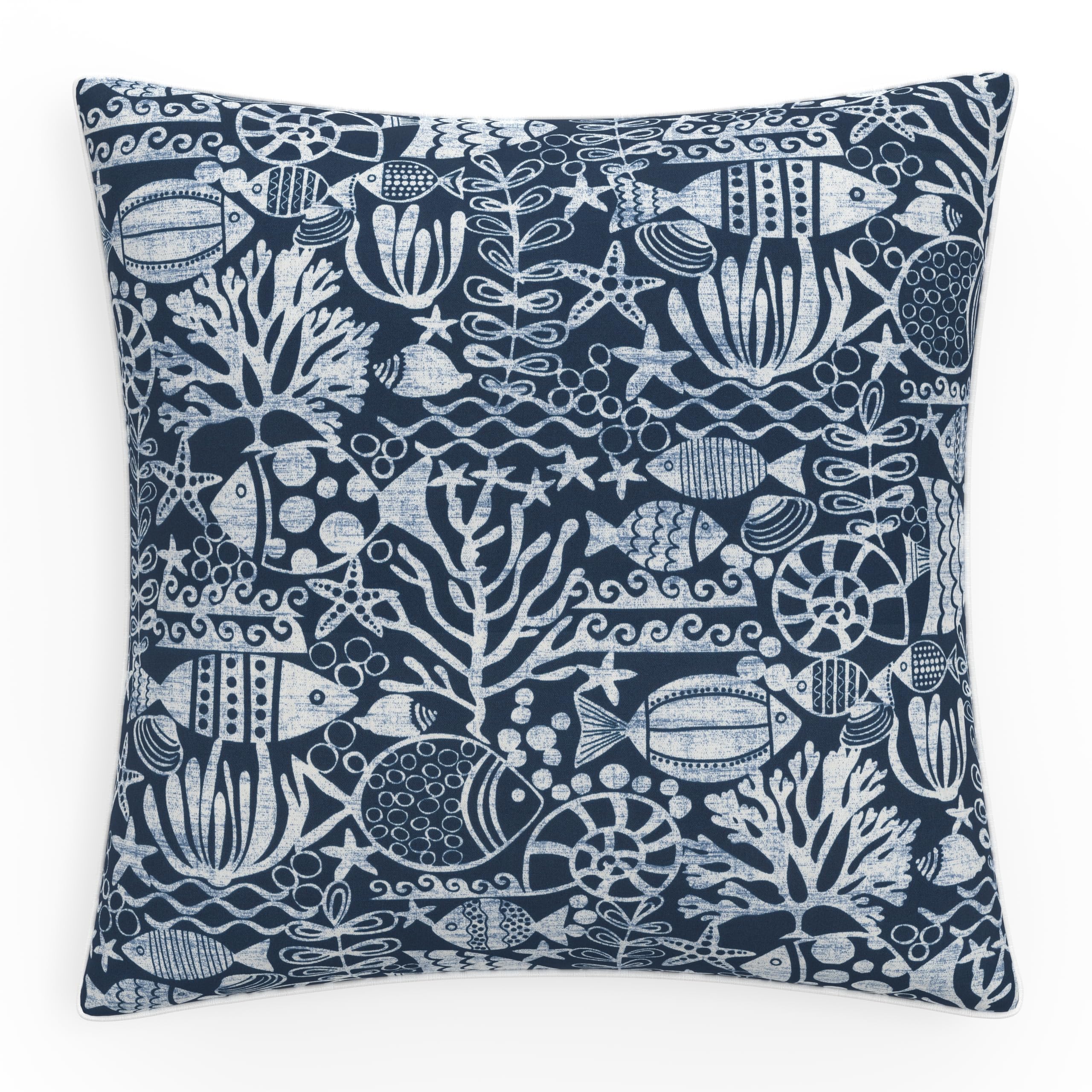 Pillow Perfect Nautical Indoor/Outdoor Accent Throw Pillow, Floor - 25' X 25', Seagate Marine
