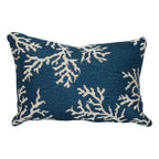 Liora Manne Marina Indoor/Outdoor Power Loomed Easy Care Pillows, 12' X 18', Coral Edge Navy