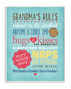 Stupell Industries Grandma's Rules with Icons Wall Plaque Art, 10 x 0.5 x 15, Multi-Color