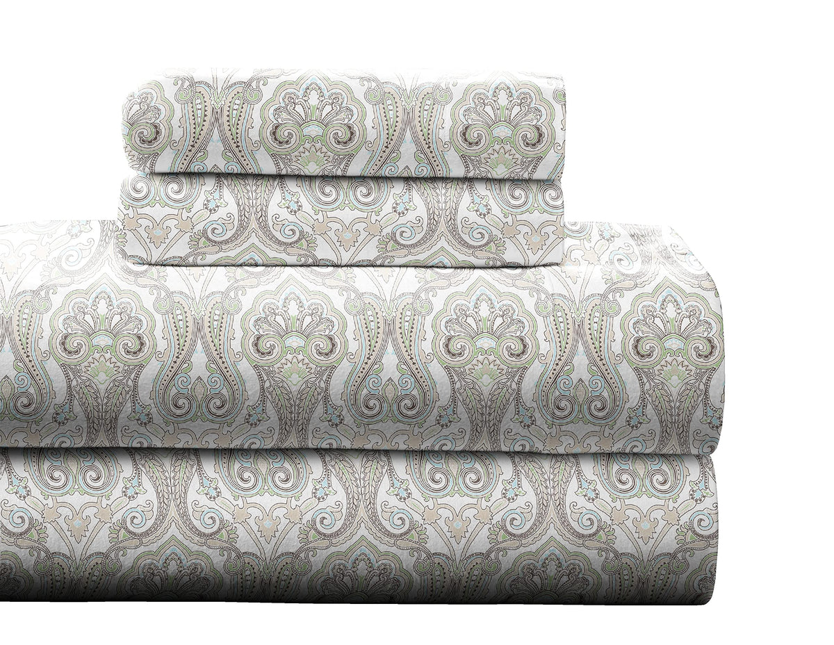 Pointehaven Flannel 170 Gsm Sheet Set,Twin Xl Paisley
