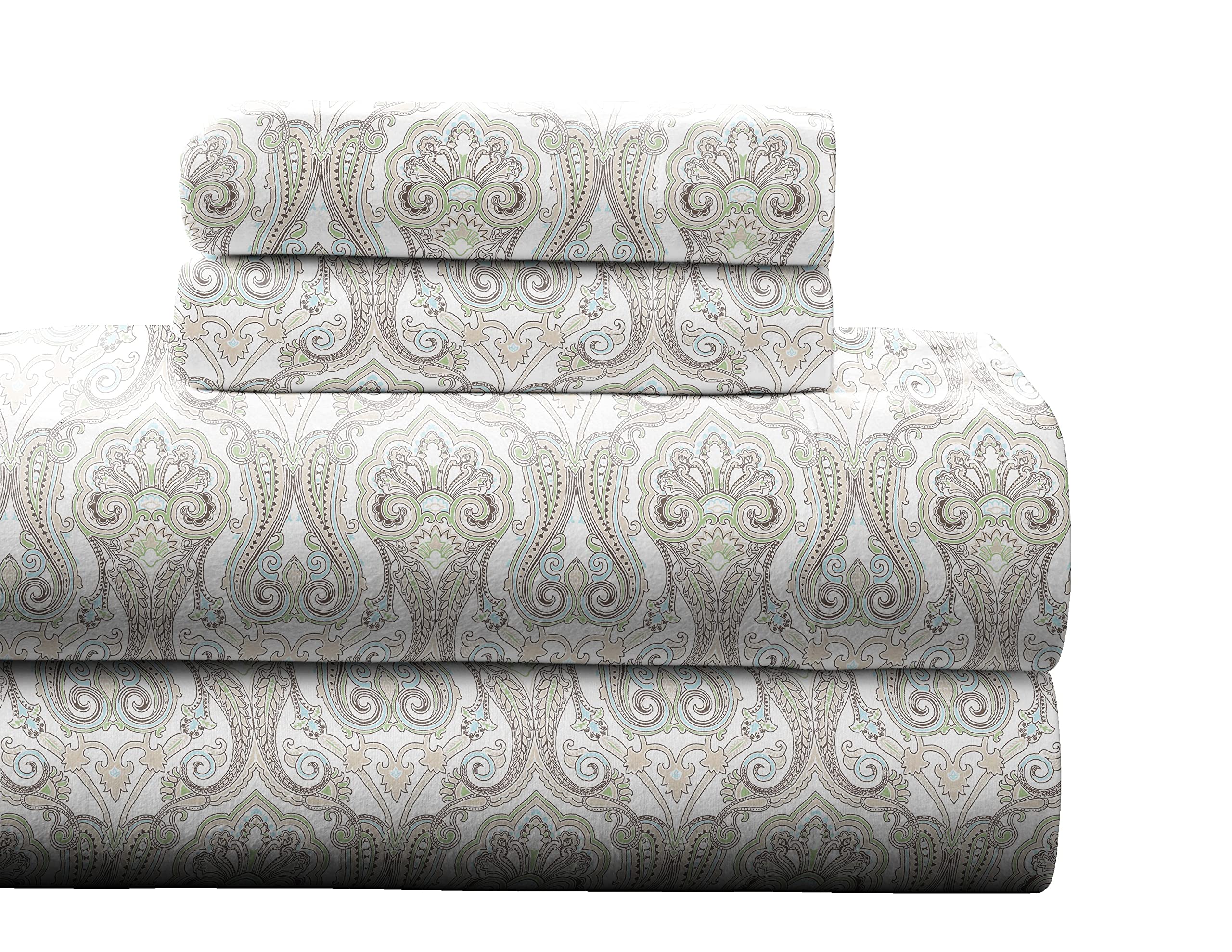 Pointehaven Flannel 170 Gsm Sheet Set,Twin Xl Paisley