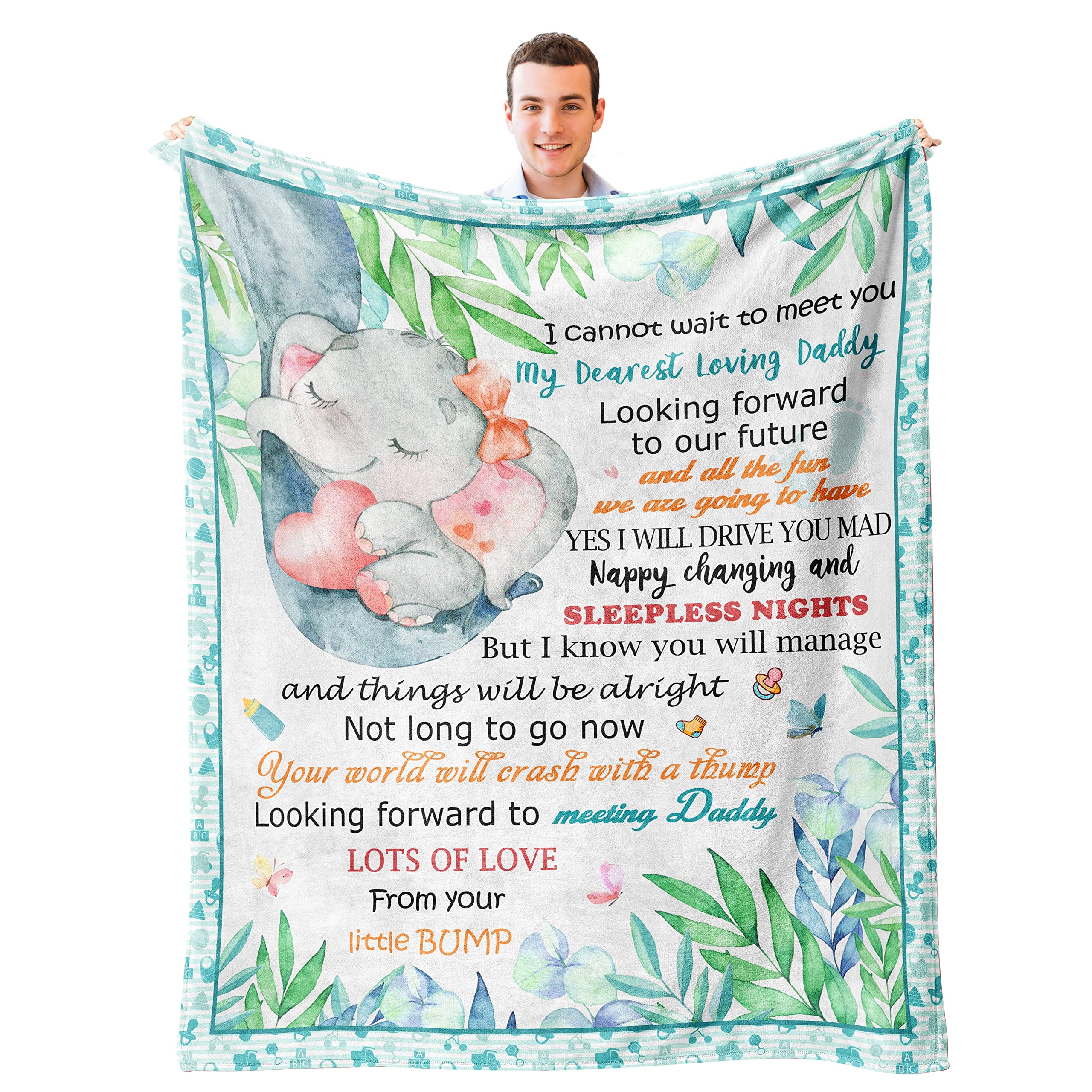 Xutapy New Dad Gifts For Men Blanket 60X50, Baby Announcement Gifts, First Time Daddy Gifts, Best Gifts For New Dad New Parents