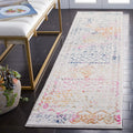 SAFAVIEH Tulum Collection Runner Rug - 2 x 13, Ivory & Fuchsia, Moroccan Boho Distressed Design, Non-Shedding & Easy Care, Ide