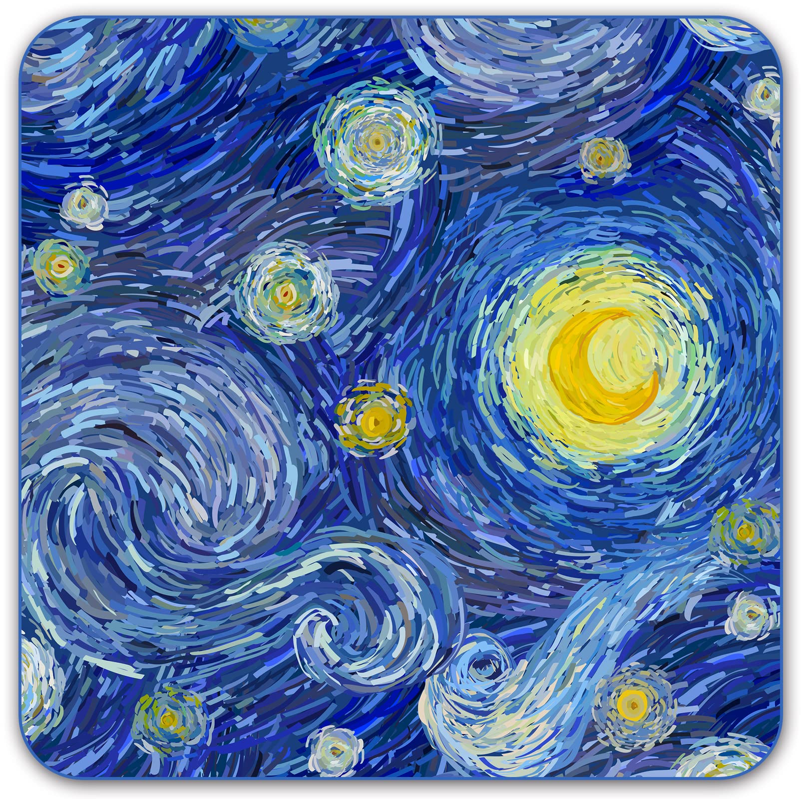 Premium Square Waterproof Mouse Pad - Non-Slip Rubber Base, 9X9 Inches (The Moon)