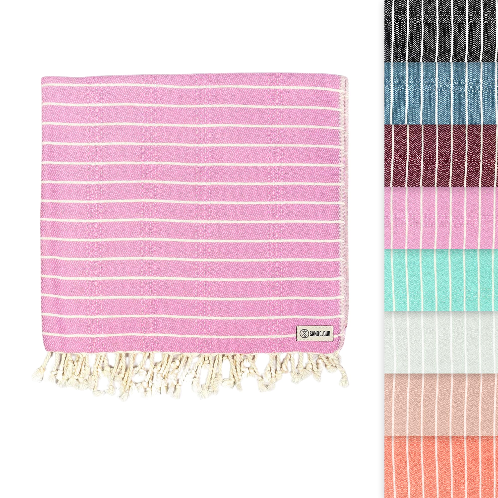 Sand Cloud Turkish Beach Towel - Sand Proof - 100% Certified Organic Turkish Towel - Quick Dry Towel for Beach, Picnic, Blanket 