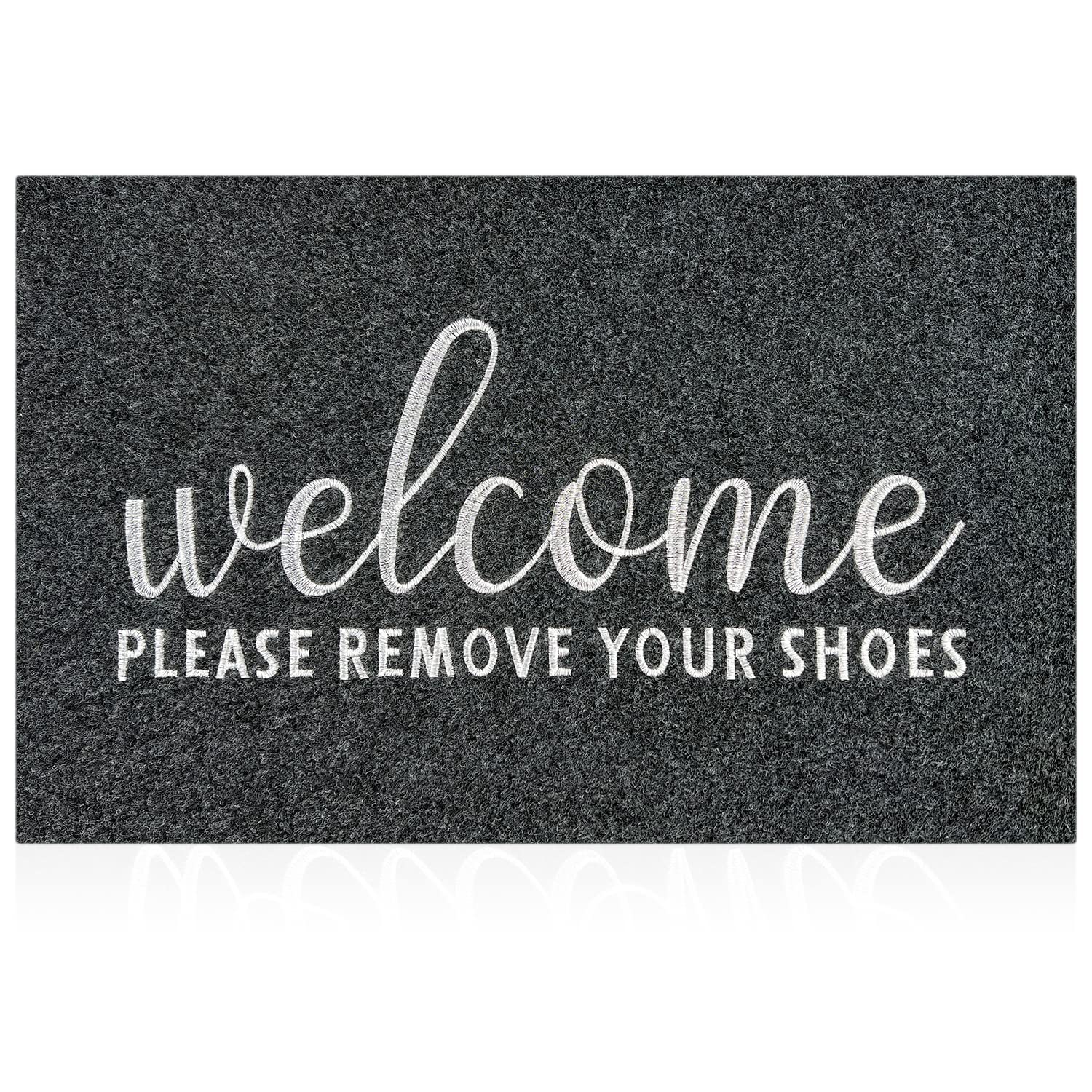 Aazzkang Welcome Mats For Front Door Outdoor Non Slip Shoes Doormat Quickly Trap Dirt Easy To Clean Door Mat Indoor Entry Mat Gr
