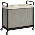 ELYKEN Laundry Hamper 3 Section, 120L Rolling Laundry Sorter with Wheels