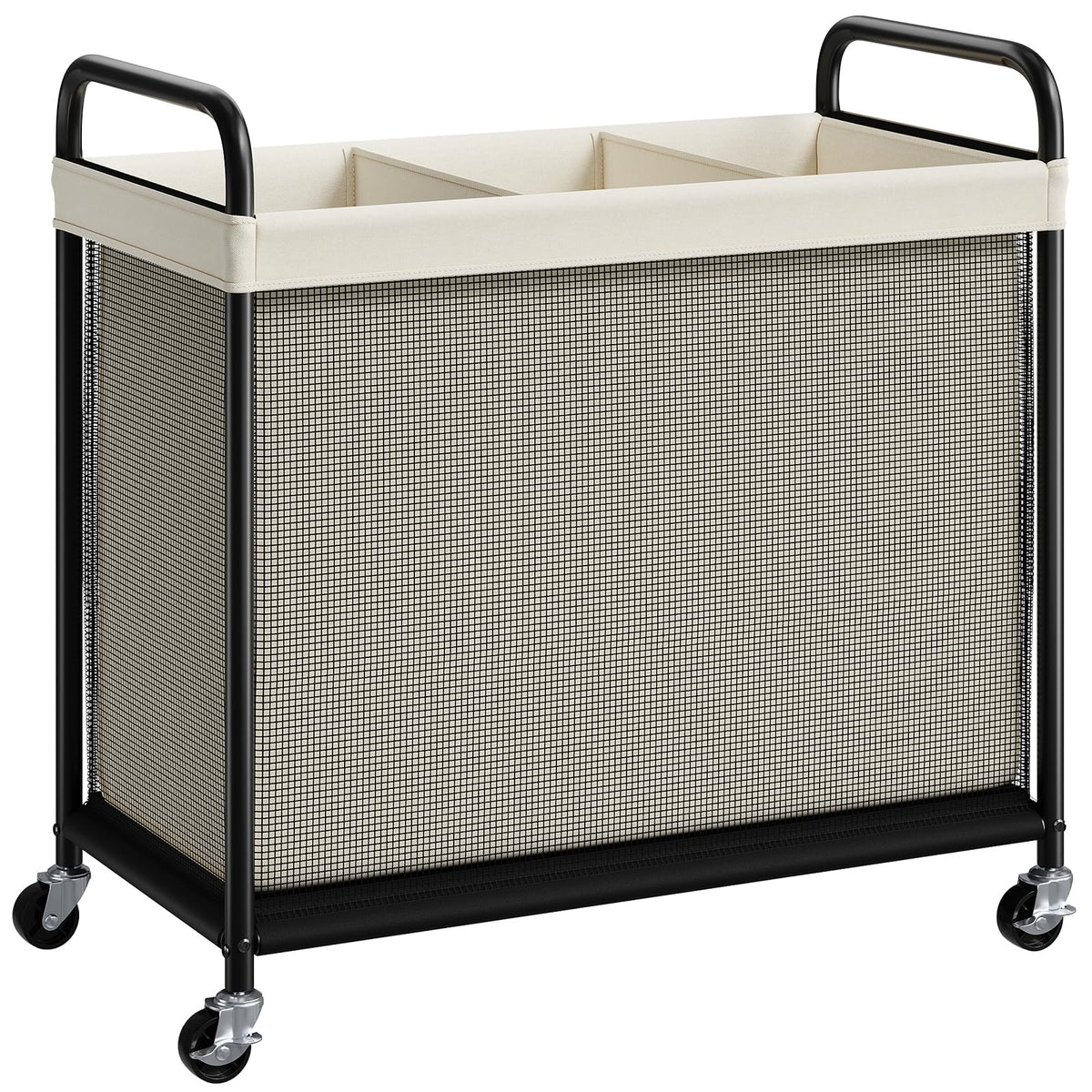 ELYKEN Laundry Hamper 3 Section, 120L Rolling Laundry Sorter with Wheels