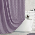 Siiluminisoy Extra Long Purple Boho Shower Curtain Woven Fabric Cute 84 Inch Shower Curtain, 72 X 84 Tufted Chevron Textured Str