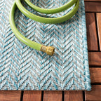 Safavieh Courtyard Collection 2'3' X 14' Aqua/Grey Cy8022 Indoor/ Outdoor Patio Backyard Mudroom Runner Rug