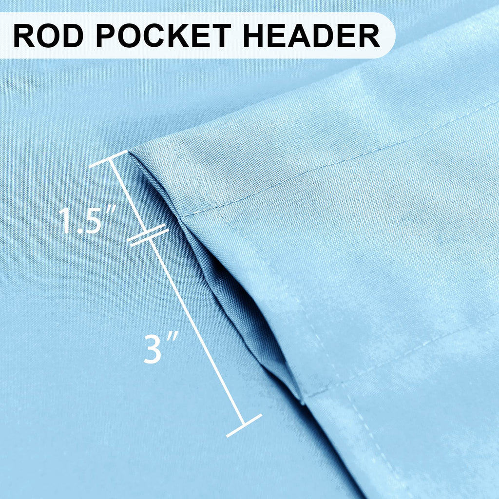 Dwcn Sky Blue Valance Curtains, Kitchen Valance Solid Short Topper, Room Darkening Bathroom Valance, 1 Panel, 60 X 18 Inch
