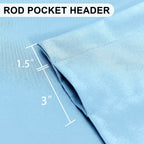 Dwcn Sky Blue Valance Curtains, Kitchen Valance Solid Short Topper, Room Darkening Bathroom Valance, 1 Panel, 60 X 18 Inch