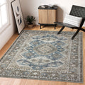 Rugland 4x6 Rug - Stain Resistant Washable Rug, Anti Slip Backing Rugs for Living Room, Vintage Tribal Area Rugs (TPR07-Green, 4