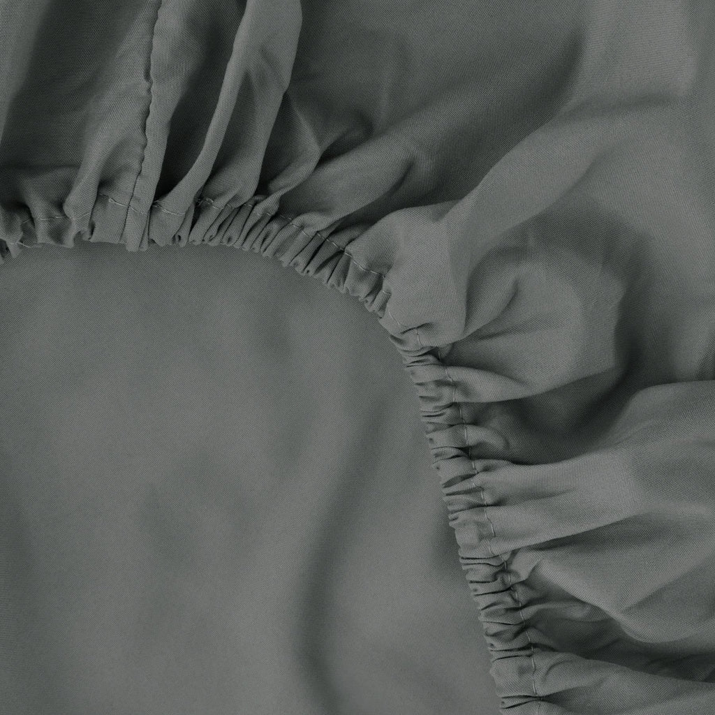 Ghooss Full Size Fitted Sheet Soft,Single Fitted Deep Pocket Sheet,Wrinkle,Fade And Stain Resistant,1 Pack,Dark Gray