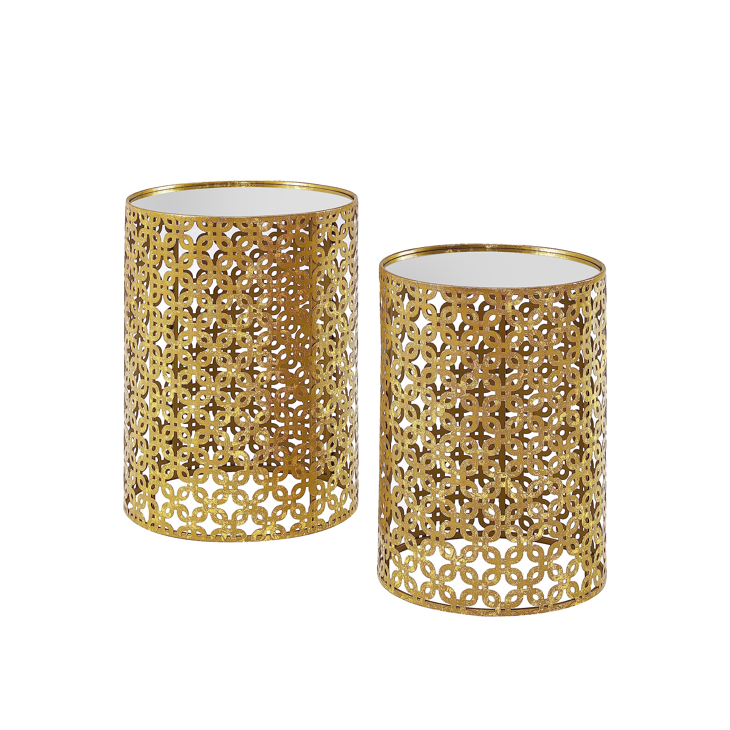 Linon Alina Round Nesting Tables (Set Of 2), Gold