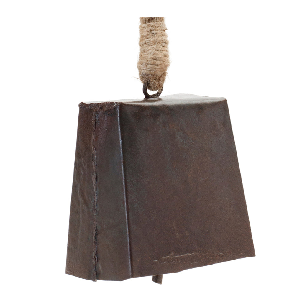Melrose Iron And Jute Christmas Bell Ornament, 8.5-Inch Height, Holiday Season Decoration