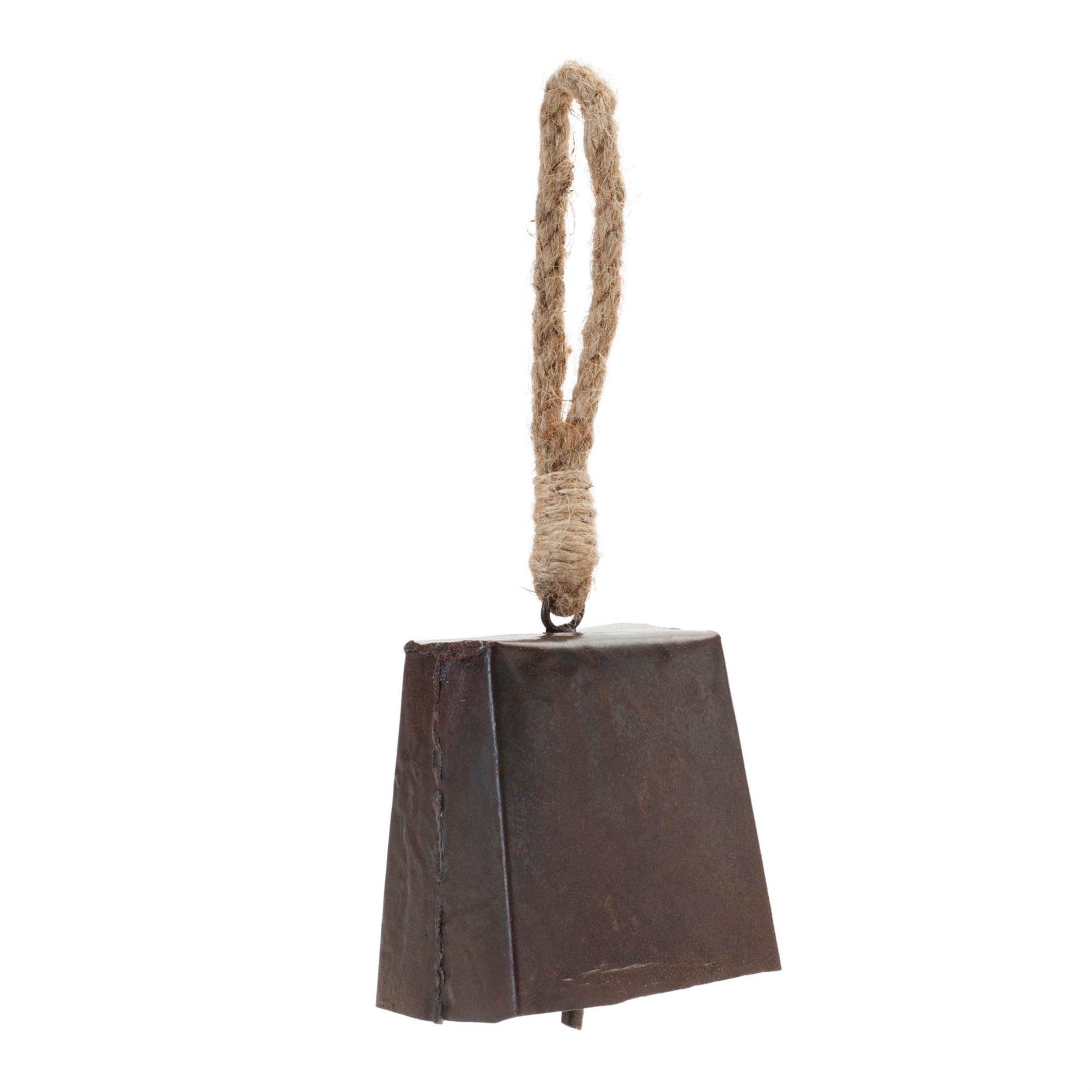 Melrose Iron And Jute Christmas Bell Ornament, 8.5-Inch Height, Holiday Season Decoration