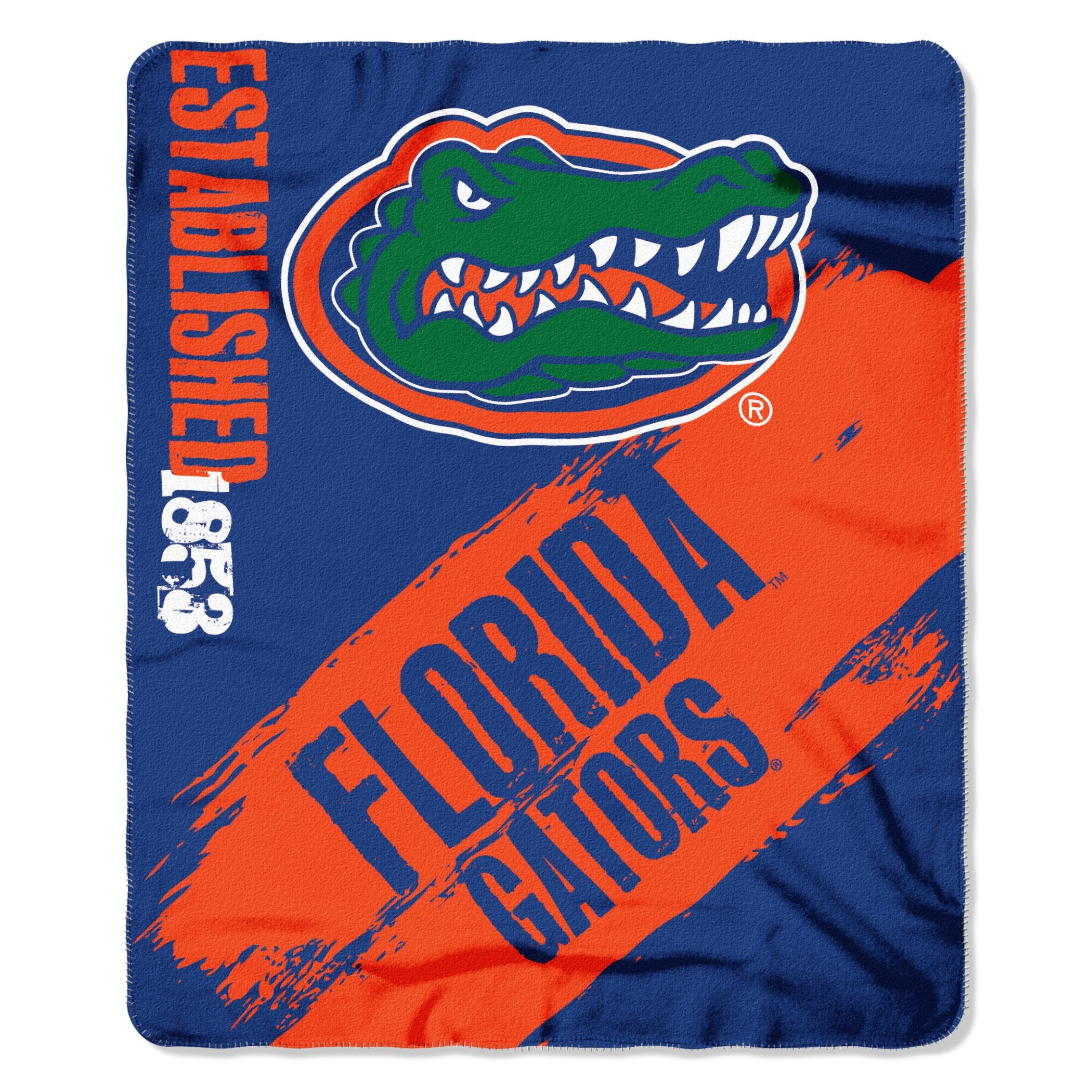 Northwest NCAA University of Florida Gators Fleece Painted Blanket, 50 x 60, Team Colors, One Size