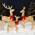 Best Choice Products 4ft 3-Piece 2D Lighted Christmas Deer Family Set, Large Outdoor Yard Reindeer Holiday Decoration with 175 L