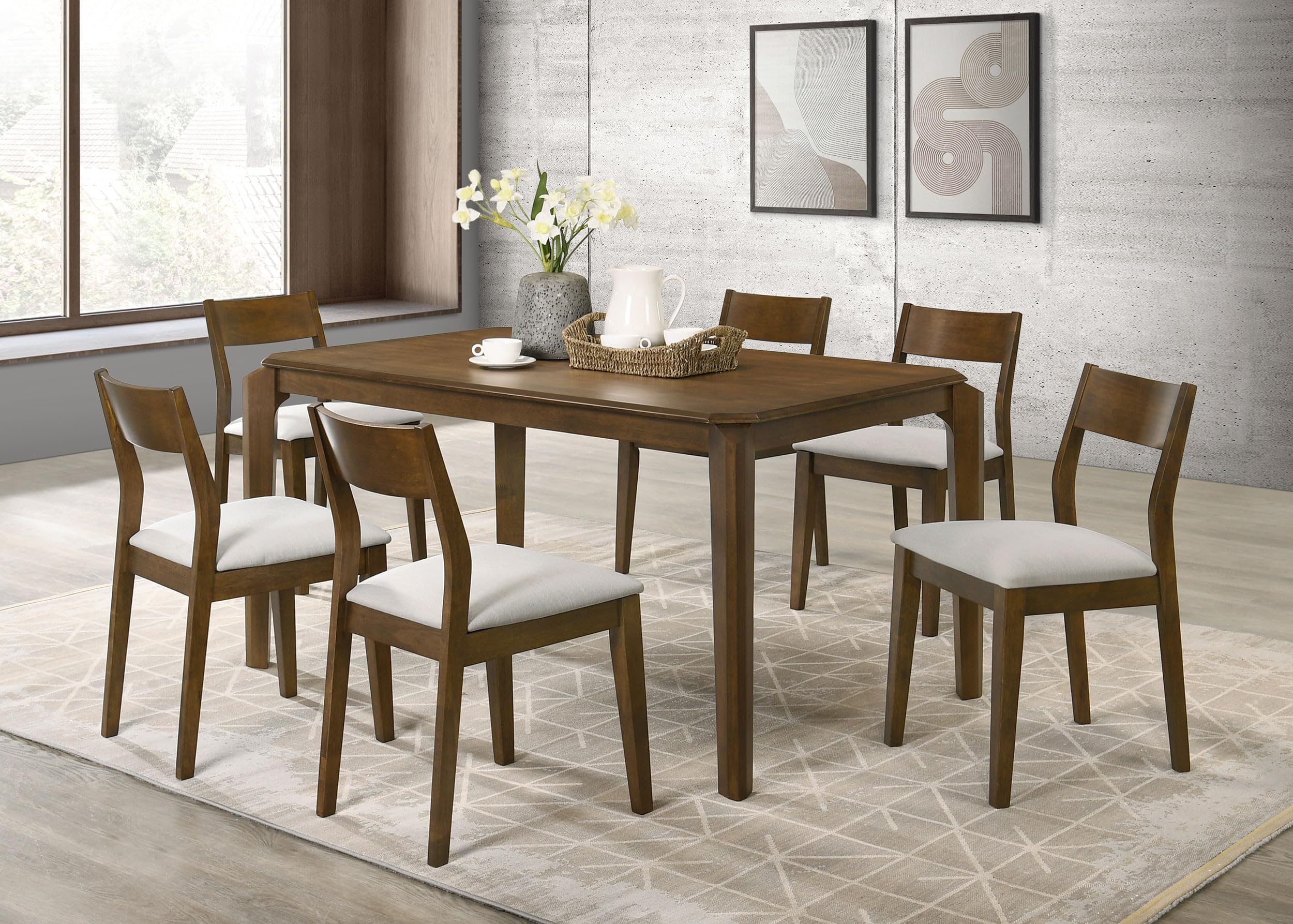 Coaster Home Furnishings Almonte 7-Piece 59-inch Rectangular Dining Set Dark Brown
