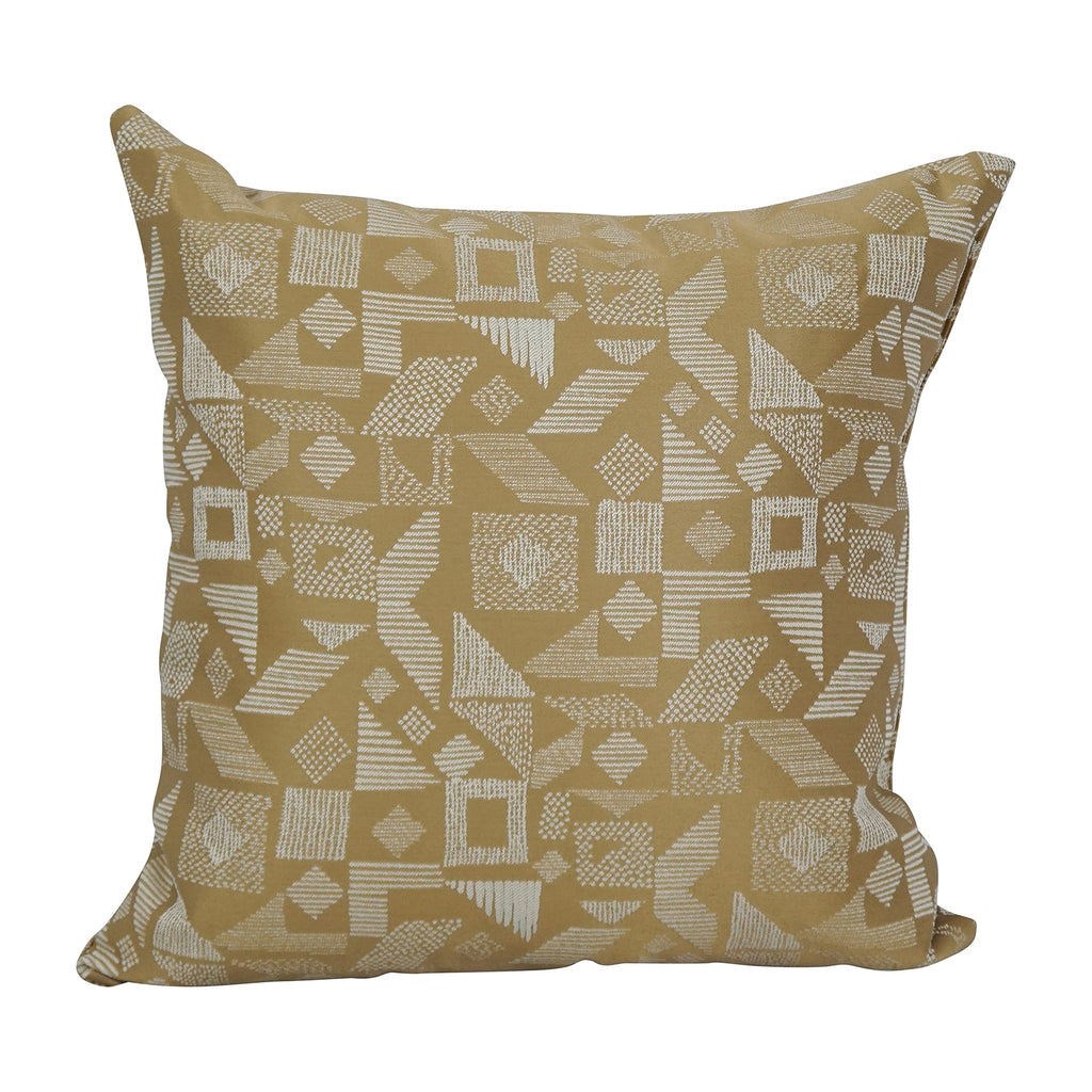 Blazing Needles Square Polyester Jacquard Throw Pillow, 17", Nina Camel