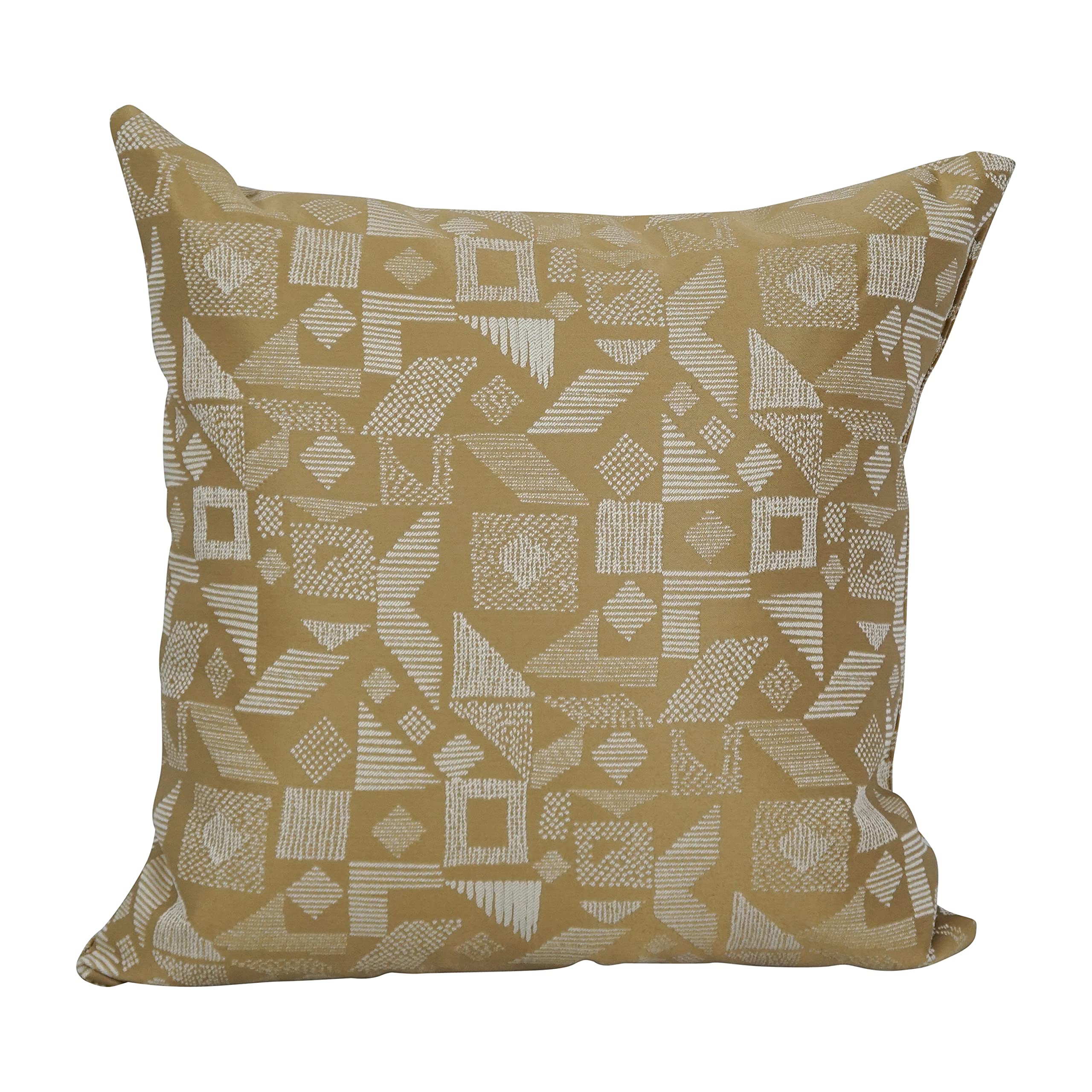 Blazing Needles Square Polyester Jacquard Throw Pillow, 17", Nina Camel