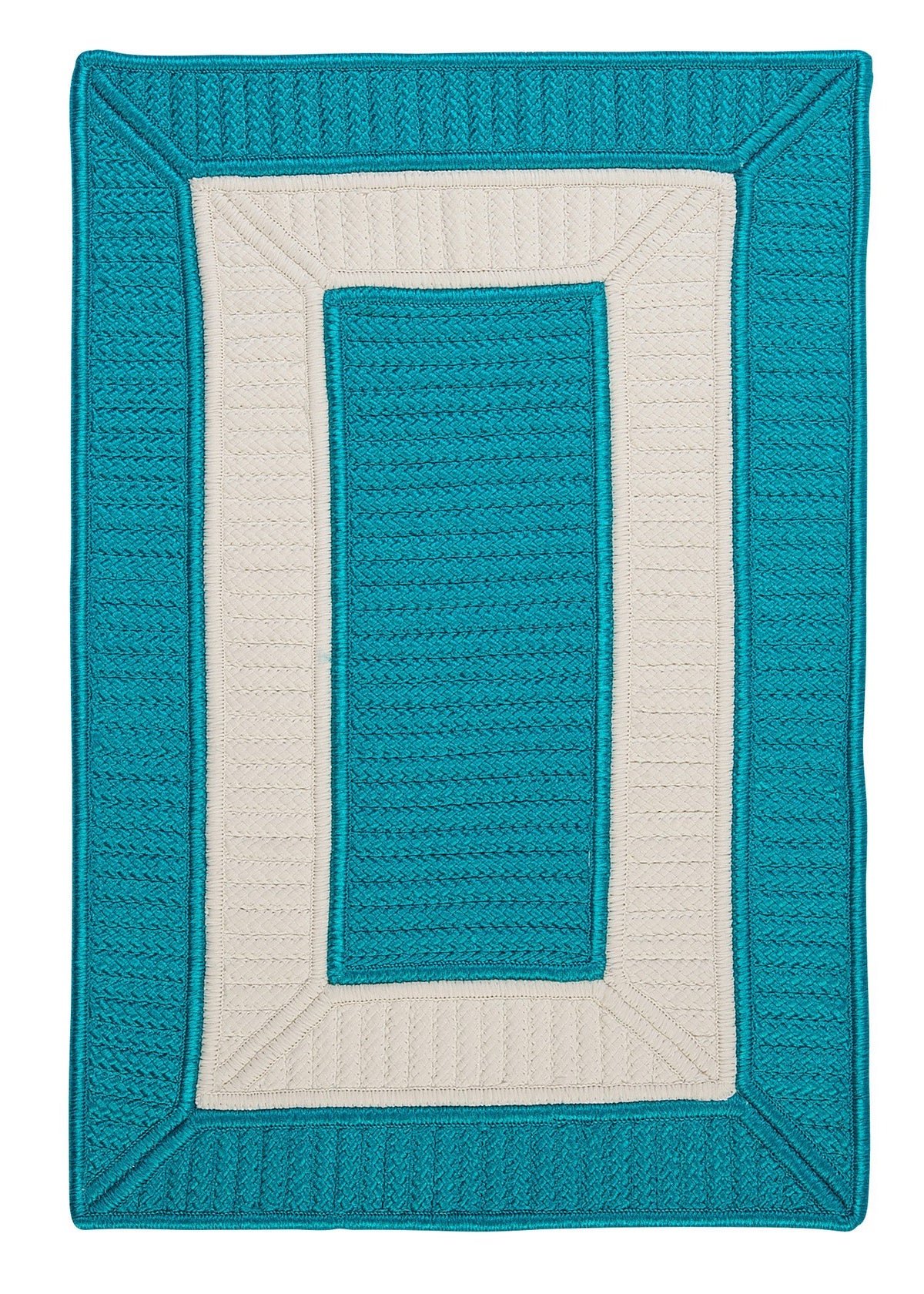 Rope Walk Polypropylene Braided Rug, 2&quot; X 12&quot;, Turquoise