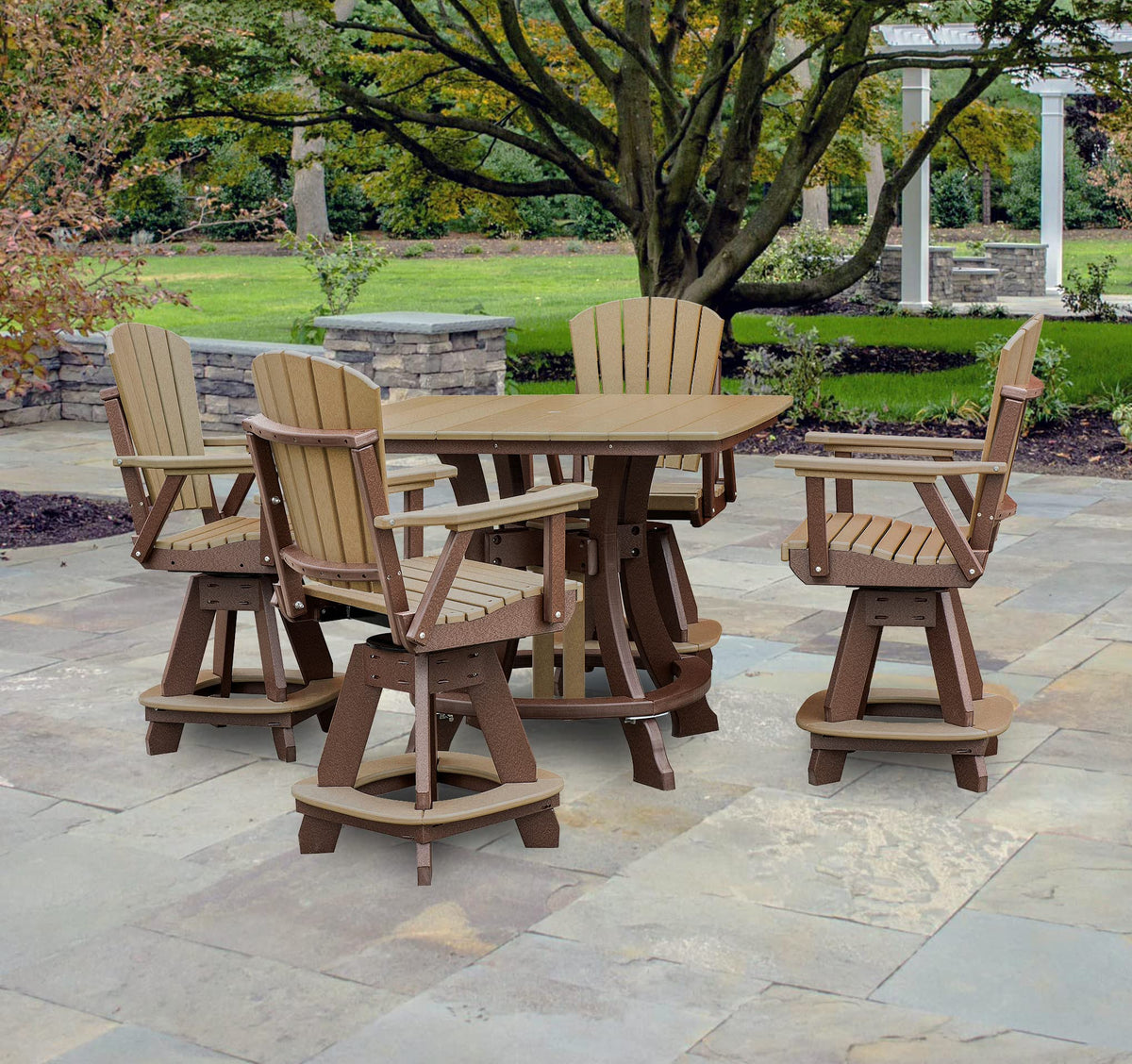 American Furniture Classics Five Piece Square Counter Height Dining Set, Cedar/Tudor Brown