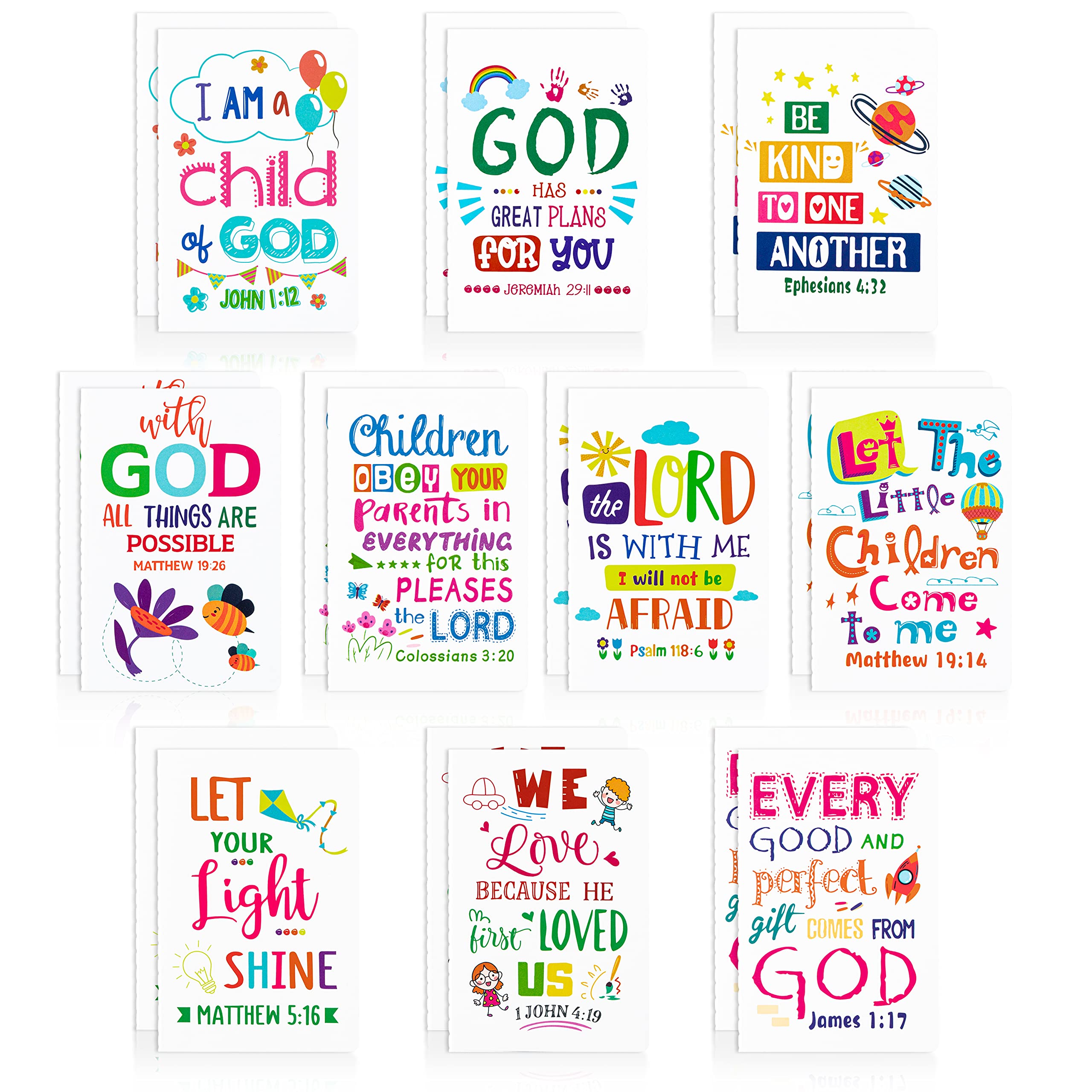 20Pcs Bible Verse Notepad For Kids Bulk Religious Inspirational Notebooks Mini Colorful Daily Prayer Faith Journals Christian Sc