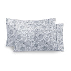 Elegant Comfort Ultra Soft Set Of 2 Floral Print Pillowcases - 1500 Premium Hotel Quality Microfiber, Soft And Smooth Envelope Closure 2-Piece Pillow Covers - Standard/Queen, Paisley Navy