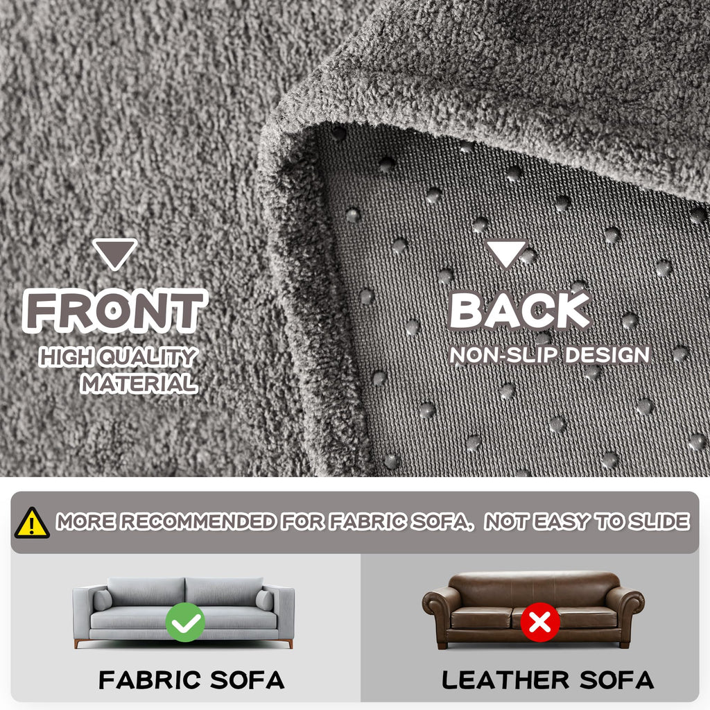 Mysky Home Couch Cover Sofa Covers For 3 Cushion Couch, Dog Couch Cover Protector For Sectional Sofa Covers, Non Slip Couch Protector Sofa Covers Washable Sofa Towel For Pet Cat Dog, 91' X 134', Grey