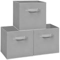 Easi Storage Cubes, 11 Inch Storage Bins, Set of 3, Foldable Fabric Cube Storage Organizer With Handles, Closet Cube Storage Bin