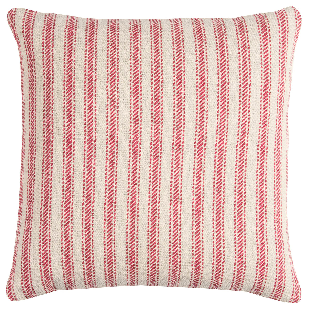 Rizzy Home | T11040 | Poly Fill Decorative Pillow | 20&quot;X20&quot; Red/Neutral/Brown Ticking Stripe