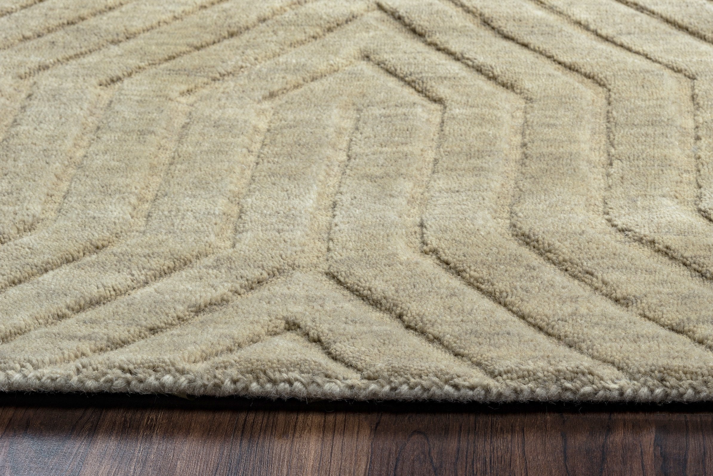 Rizzy Home | Tc8580 | Technique Collection | Wool Area Rug | 2'6" X 8' | Tan Solid
