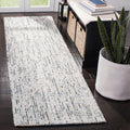 SAFAVIEH Abstract Collection Runner Rug - 23 x 6, Blue & Charcoal, Handmade Wool, Ideal for High Traffic Areas in Living Room,