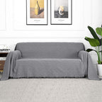 Mysky Home Couch Cover Sofa Covers For 2 Cushion Couch Sofa Protector Geometrical Couch Cover Living Room Sofa Throws Sofa Slipcovers For Pets, Kids(Large, 71' X 102', Grey)