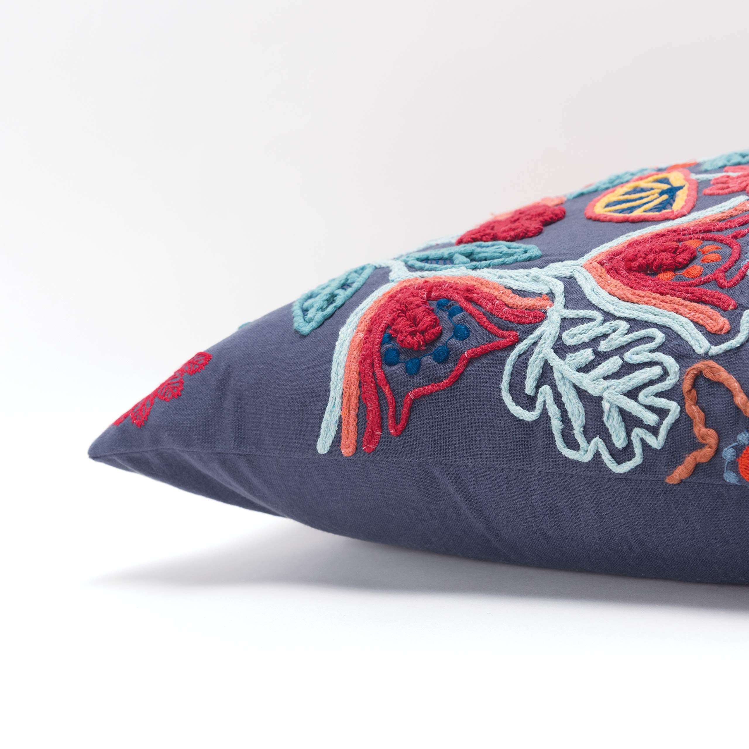 Rizzy Home 20" x 20" Poly Filled Pillow with Cotton Cover-Dark Blue