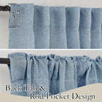Ryb Home Sheer Curtains 84 Inche Long, Dusty Blue Rod Pocket & Back Tab Light Filtering Privacy Stain Resistant Window Treatment For Hotel Bed Canopy Curtains, Length 84 By Width 52 Inch, 1 Pair