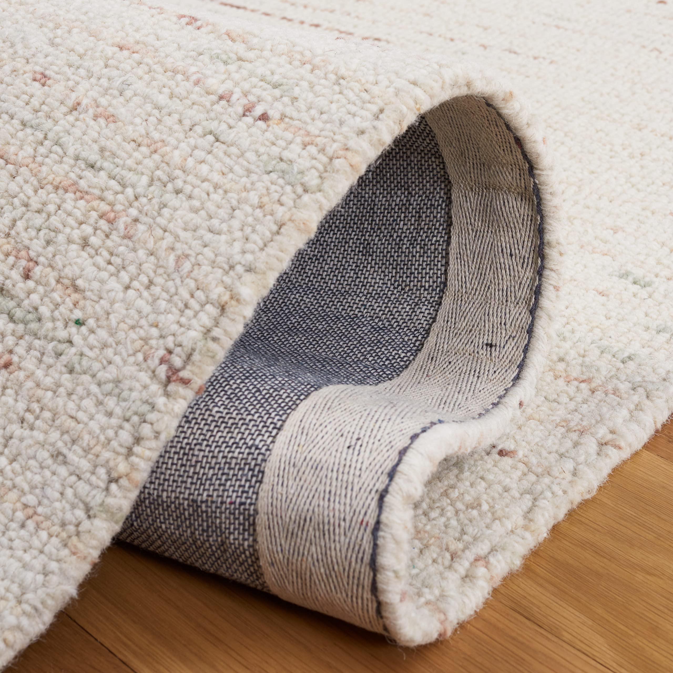 Safavieh Abstract Collection Area Rug - 6' X 9', Ivory & Brown, Handmade Wool, Ideal For High Traffic Areas In Living Room, Bedr