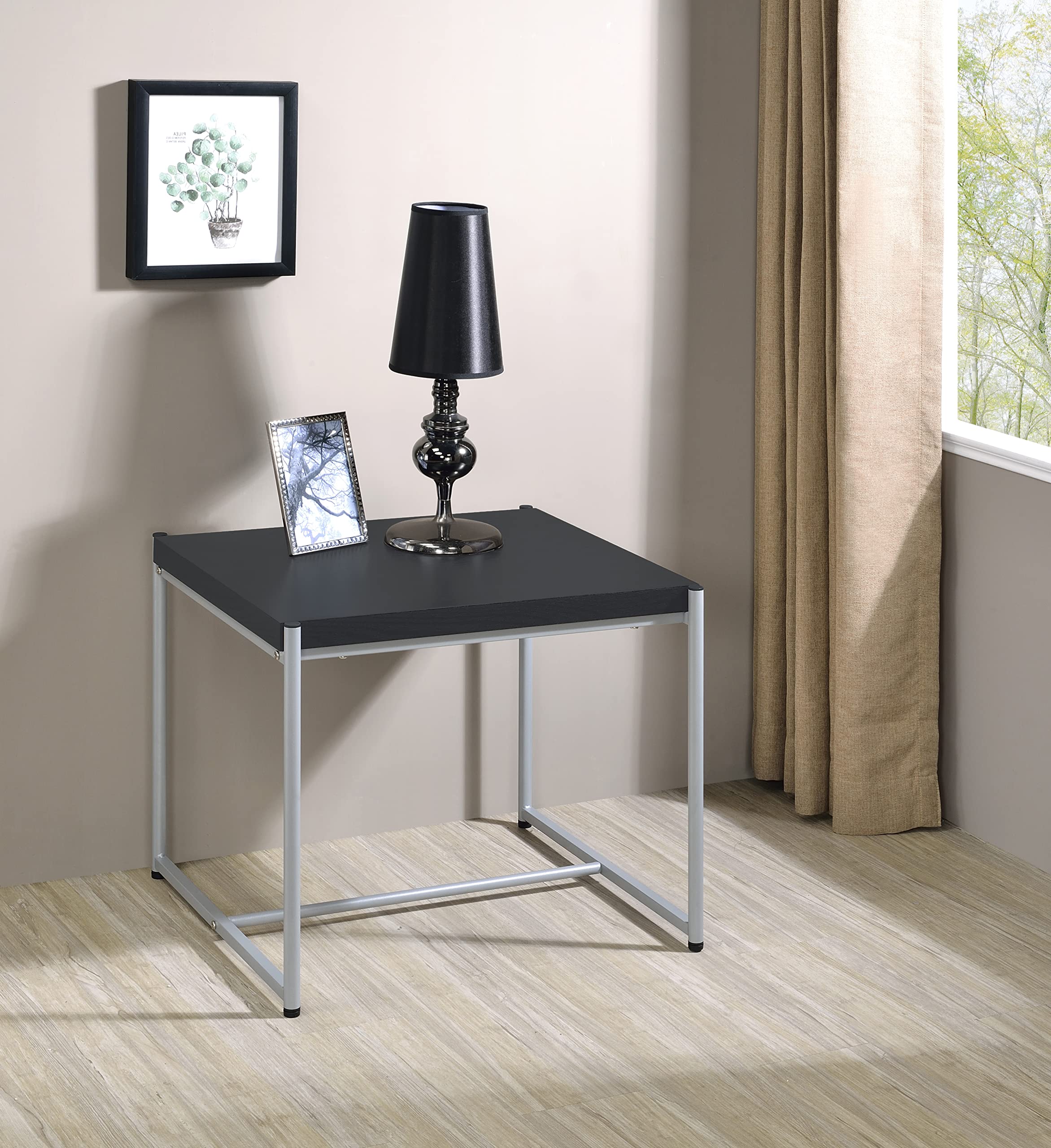 Lilola Home Lennox 3 Piece Black Coffee and End Table Set