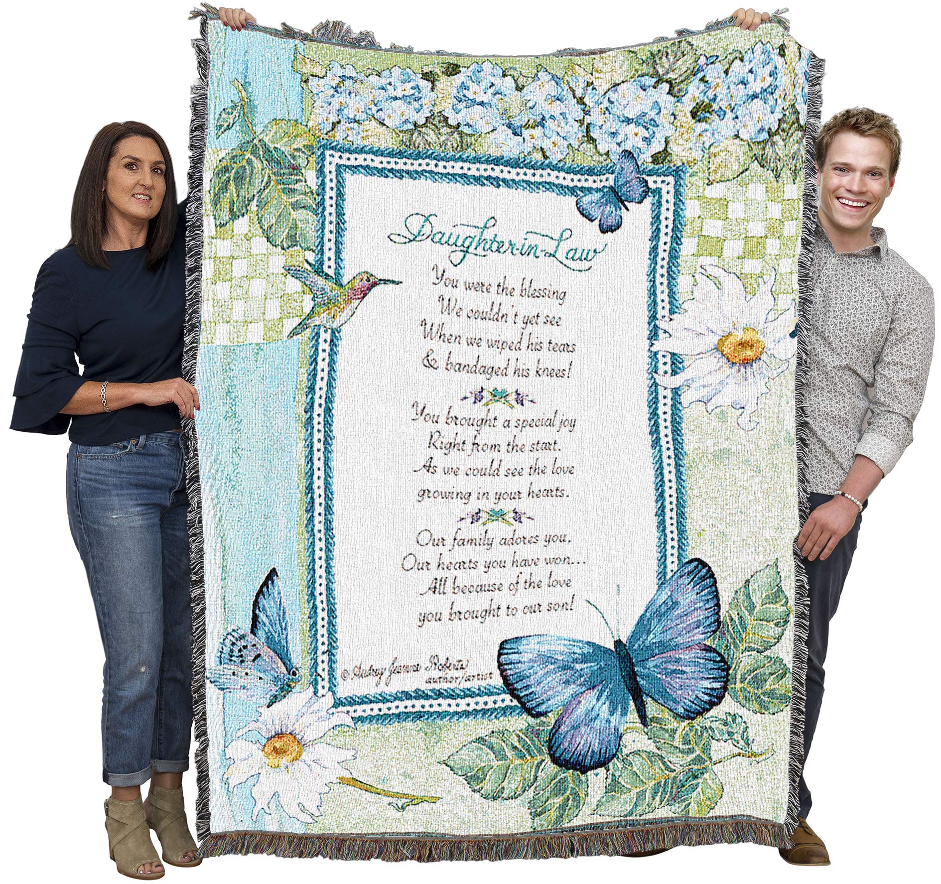 Pure Country Weavers Daughter-In-Law - Poem Blanket By Audrey Jean Roberts - Gift Tapestry Throw Woven From Cotton - Made In The