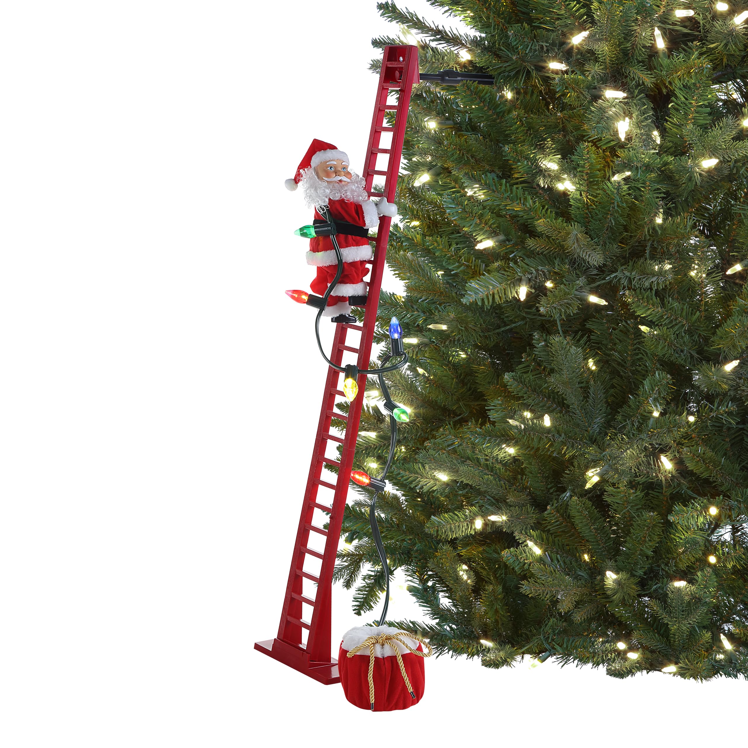 Mr. Christmas Super Climber Musical Animated Indoor, Plastic, Christmas Decoration, 42 Inches, White Santa