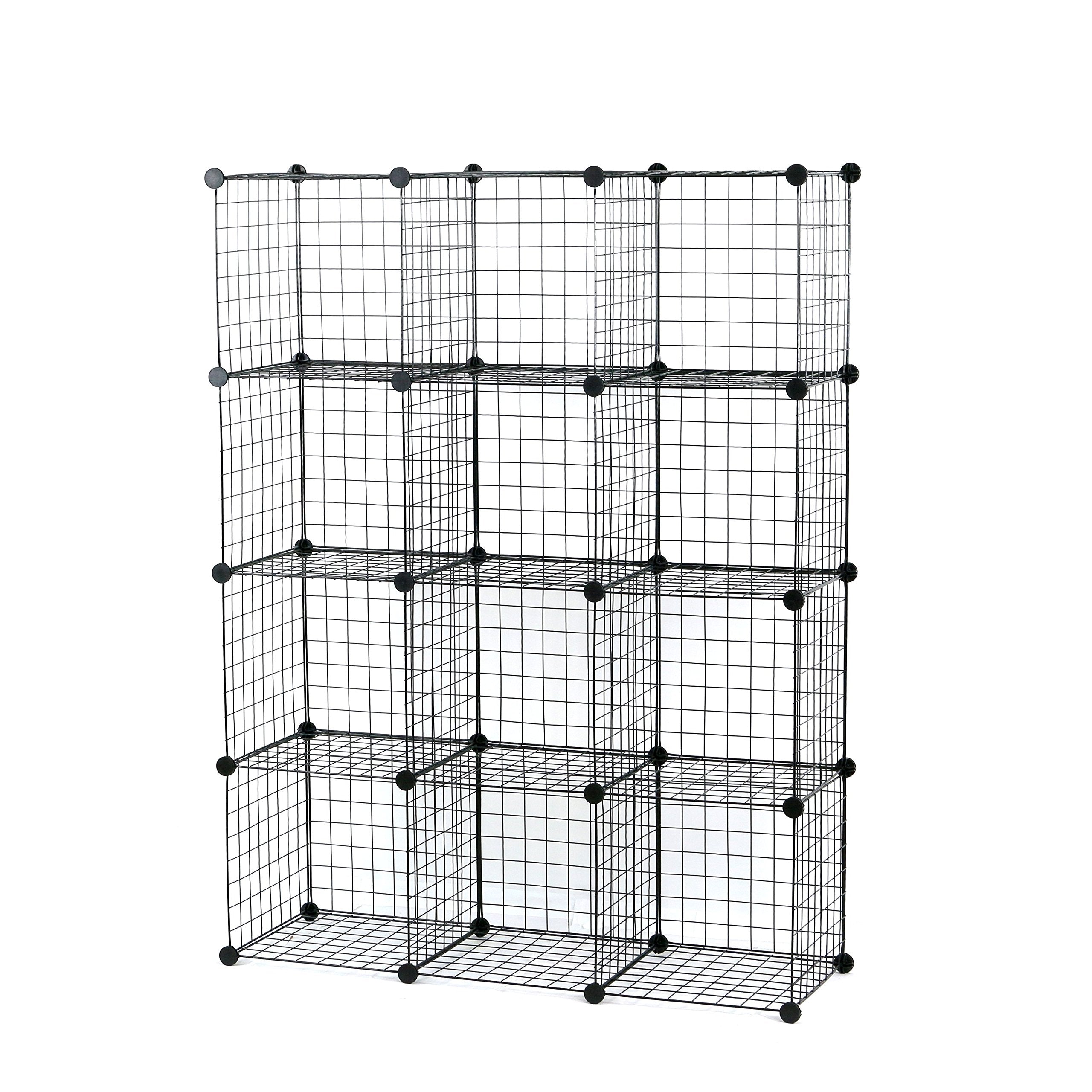 UNICOO 14 * 14 Large Size Panel Wire Cube Storage Organizer, Durable Wire Storage Cubes for Home and Office, Versatile Modular D