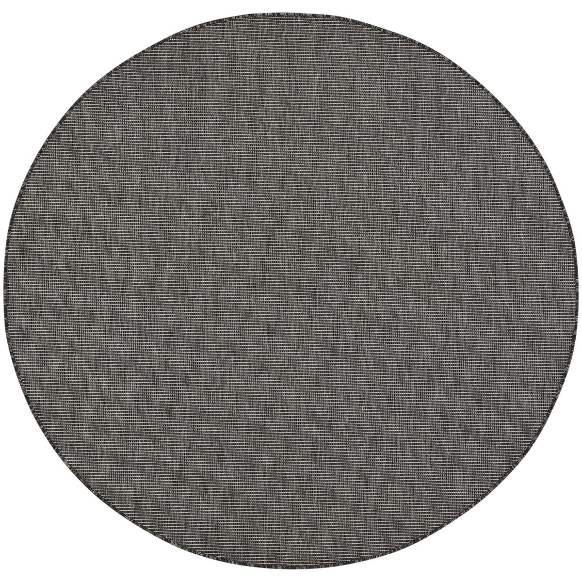 Nourison Positano Indoor/Outdoor Charcoal 6' X Round Area Rug, Easy Cleaning, Non Shedding, Bed Room, Living Room, Dining Room,