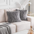 Home Brilliant Furry Pillows Decorative Throw Pillows Set Of 2 Throw Pillow Case Mongolian Faux Fur Cushion Cover 20X20 Inches,