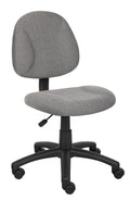 Boss Office Products Perfect Posture Delux Fabric Task Chair Without Arms In Grey